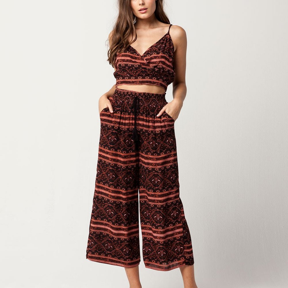 FULL TILT Linear Floral Cami & Pant Co-ord Set